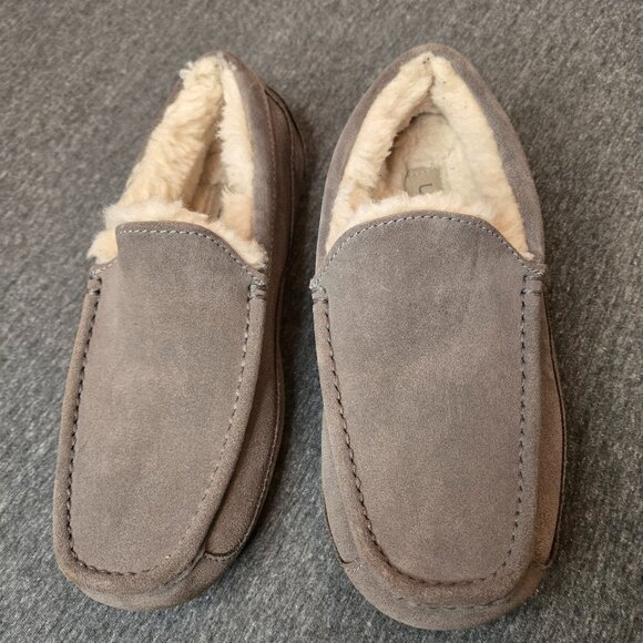 UGG ASCOT WIDE GRAY T SUEDE SHEEPSKIN MOCCASIN SLIPPERS MENS US 7 main image 6